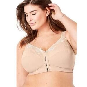 NEW Comfort Choice Women's Plus 54 DDD Front-Close Wireless Posture Bra